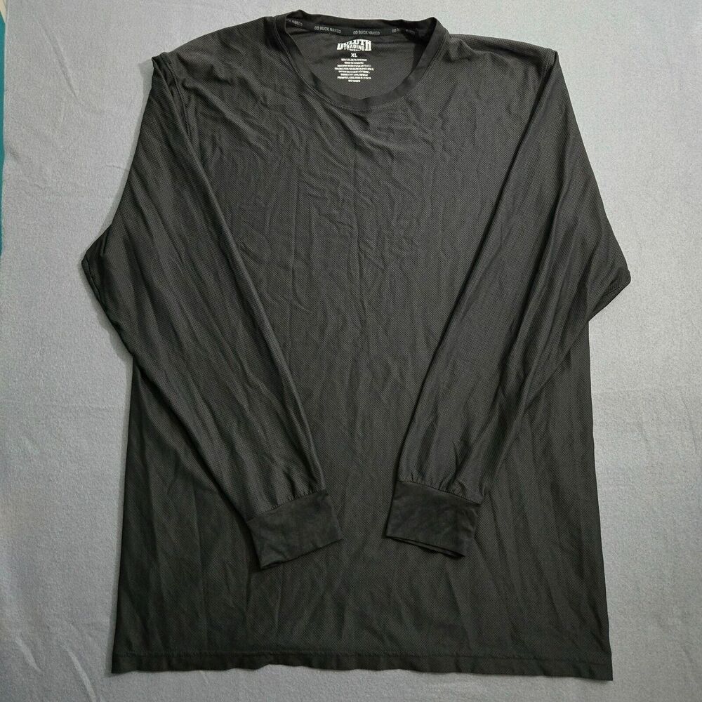 Duluth Go Buck Naked Shirt Men XL Long Sleeve Active Tee Black Nylon Blend